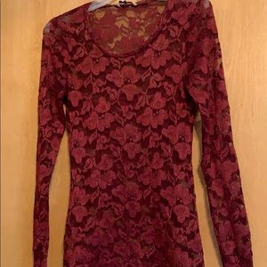 Buckle Maroon lace shirt